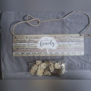 Wooden Family Birthday Sign with Heart Cutouts